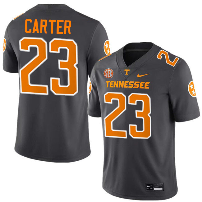 #23 Boo Carter UT Vols Jerseys,Tennessee Volunteers College Football Jerseys Stitched-Smoke Grey
